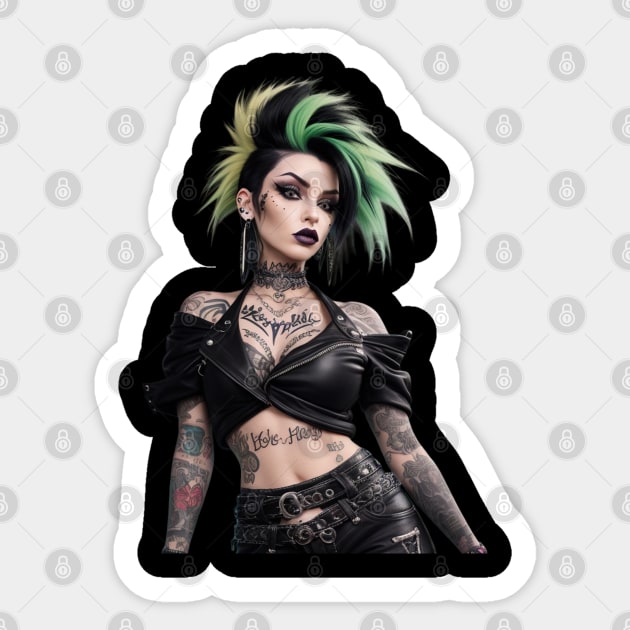 inked girl Sticker by mdr design